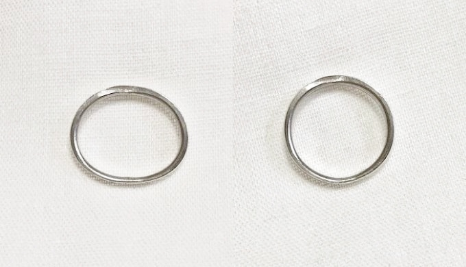 変形した指輪と修整した指輪
